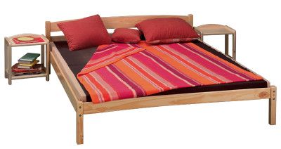 Buy modern double bed pine wood at wholesale prices