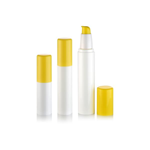 Buy Good Quality Colorful PP Round Skincare Container Pump Airless Bottle at wholesale prices