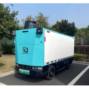 Quality NEWBASE Z8 Max Series Robovan Autonomous Logistics Vehicle with 10 m³ Cargo Volume 1450 kg Payload and Three-Door Configuration for sale