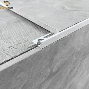 Quality External Corner Straight Edge Metal Tile Trims L Shape Matt Silver Aluminum for sale