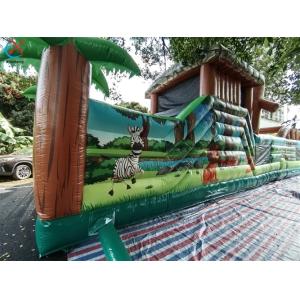 Commercial Giant Inflatable Obstacle Course Zoo Adventure Obstacle Course Bounce