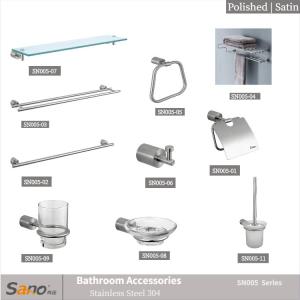 Sano 10 Piece Bathroom Hardware Sets Cylindrical SUS304
