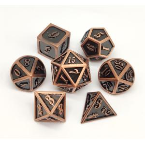 Quality Tabletop Game Metal RPG Dice Durable Antiwear Exquisite Carving for sale
