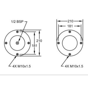 DUNLOP SP 2623 10X1 Steel Double Convoluted Air Bag W01-R58-4057