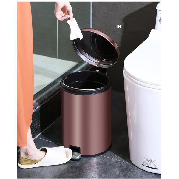 Treadle Foot on Household Kitchen Living Room Toilet Hotel Stainless Steel Trash Can Waste Bins Dustbin With Lid