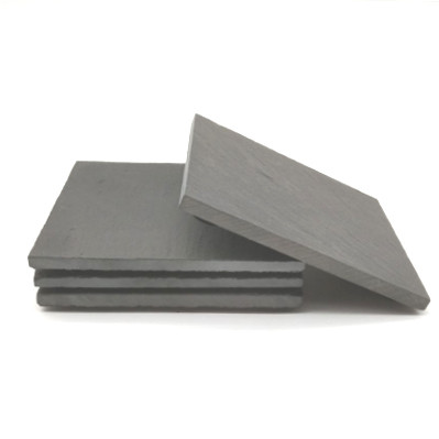 Buy 4 Black Slate Straight Rim Plain Stone Coasters Natural Surface at wholesale prices