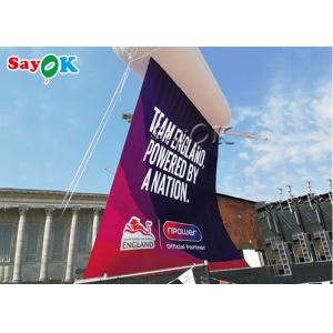 Cylinder Flying Air Sealed Inflatable Helium Balloon With Banner