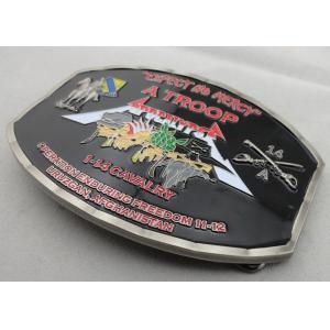 Zinc Alloy / Pewter Troop Belt Custom Made Buckles Antique Nickel Plating with