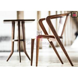 Z Shaped Wood Restaurant Chairs Crossed Arm Ash Indoor Usage With Armrests