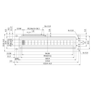 16*2 Character LCD Display Blue Background ODM COB Monochrome LCD Module