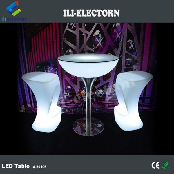 Hot sale factory direct offer rotaional moulding plastic LED bar table with stainless steel