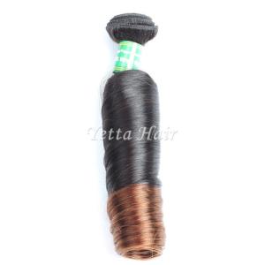 Two Tone Soft Ombre Peruvian Virgin Remy Hair / Romance Spiral Curl Natural Hair