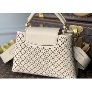 Hollow Out Womens Luxury Handbag , Snakeskin Off White Crossbody Bag