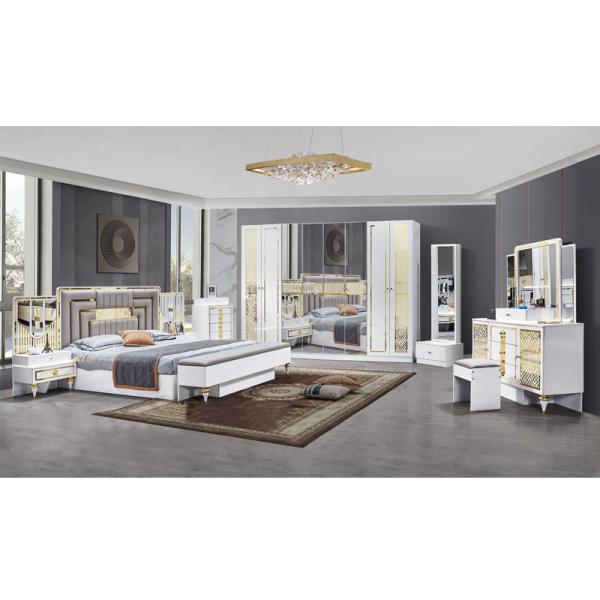 Wholesale High Quality Modern Wooden Frame Double Bed Home Master Room King Size Luxury Turkish Bedroom Furniture Set