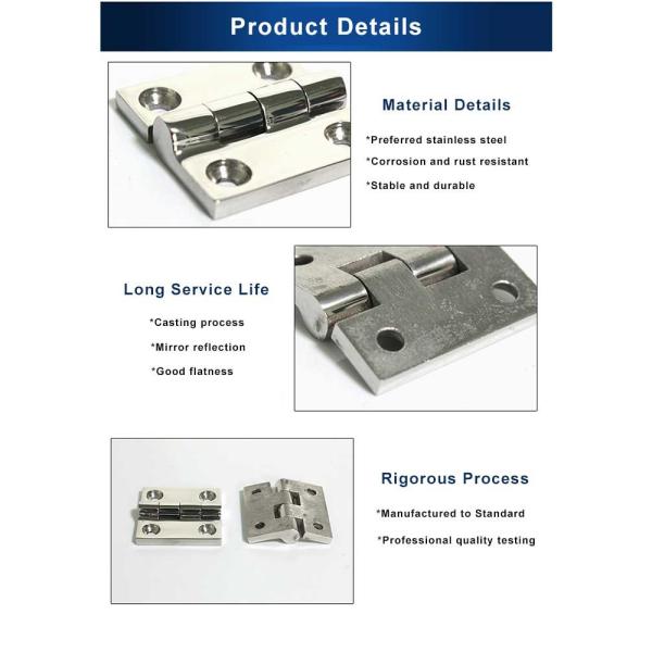 180 Degree Stainless Steel Heavy Duty Hinges 5*5cm For Industiral Machine