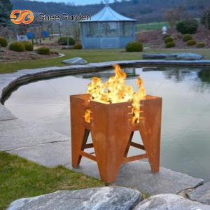 Outdoor Patio Kitchen Cooking Corten Steel Charcoal Bbq Grill Custom