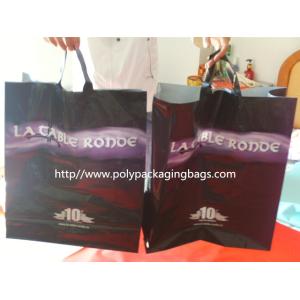 Black Soft Flexible Loop Handle Plastic Bags With Custom Printing