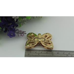 Shiny gold metal zinc alloy butterfly pattern fashion purse turn locks