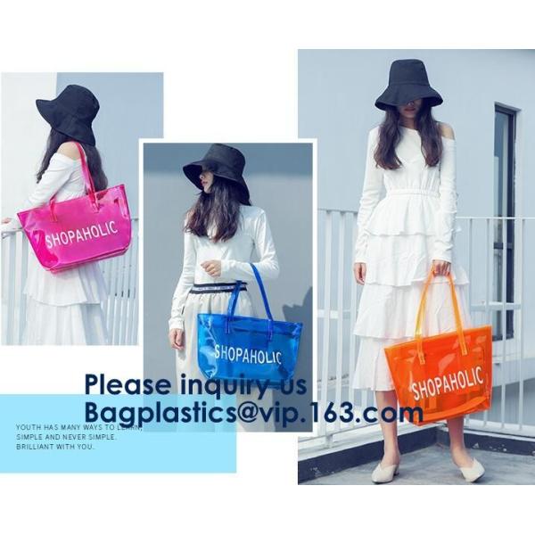 Beautiful Plastic PVC Beach Bag Clear Travel Cosmetic Bags, Fashion Clear PVC Beach Bag, Vinyl Plastic Bag, Envelope Clu