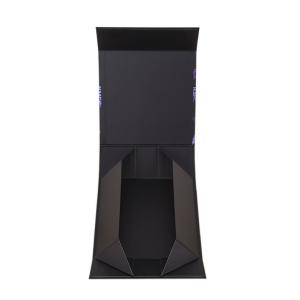 Personalised Black Chocolate Gift Box Folding Flaps Lid With Custom Printed