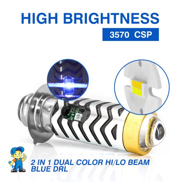 1100LM 11W AC DC Ba20d H4 H6 H6M HS1 Ceramic COB Motorcycle Headlight Bulb High Low Beam