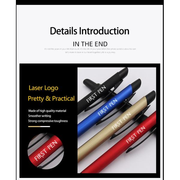 Classic Design Aluminum Ball Pen Smooth Ink Flow Ballpoint Pen Office School Stationery