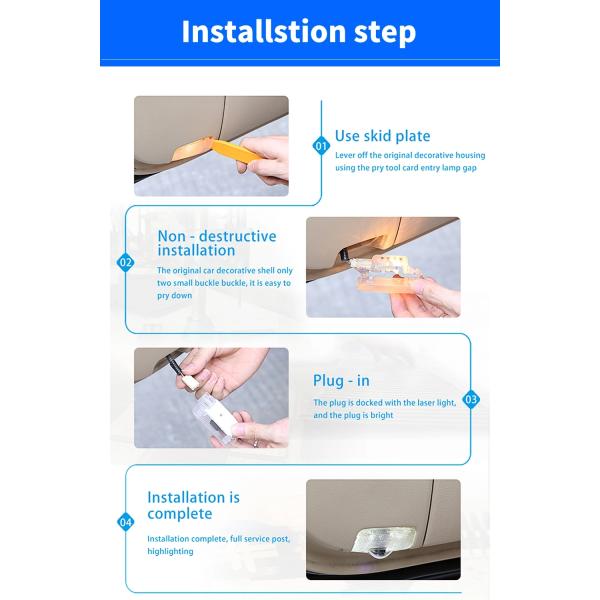 Cree 2pcs 6500K Door Projector Lights Wireless Logo Benz