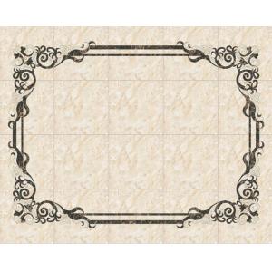 Parquet, natural stone parquet, engineered stone water jet medallion