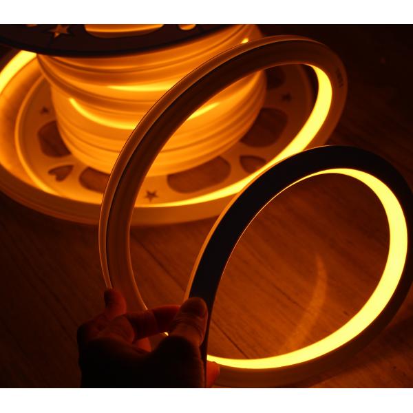 top view square flat neon flex 220v yellow led neon tube for building IP68 120SMD/M