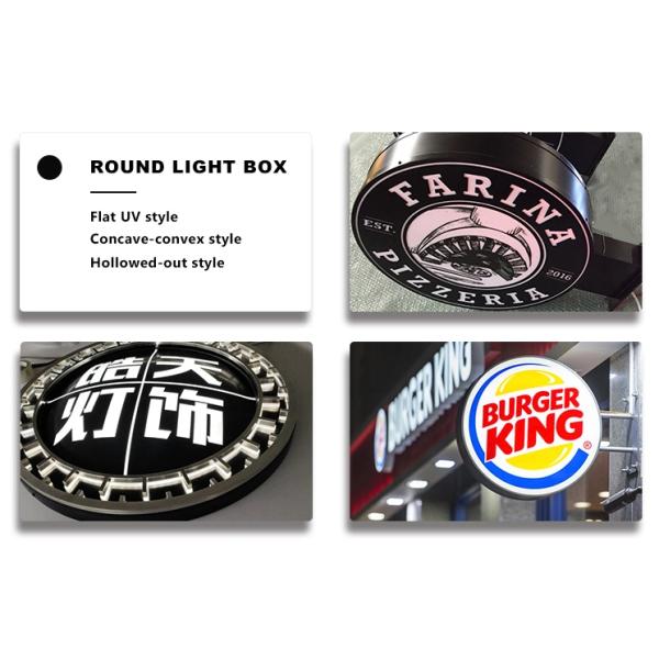 Luminous Round Advertising LED Light Box Outdoor Aluminum Acrylic For Shops