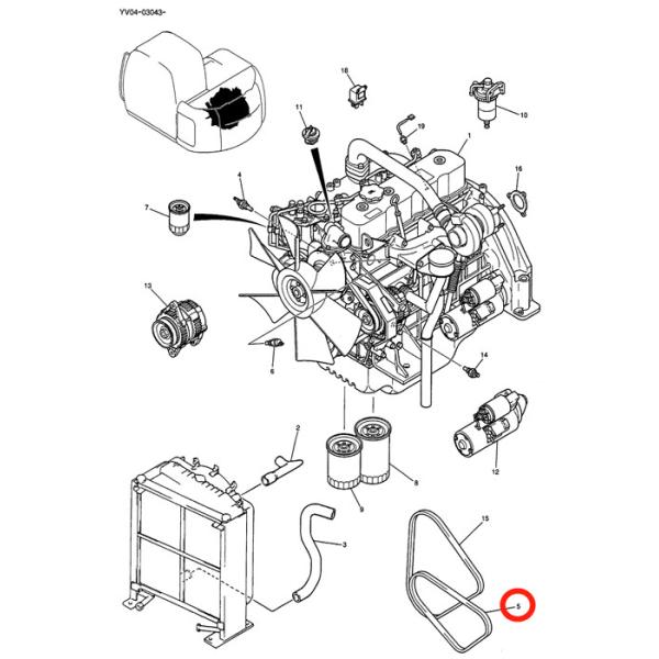 MITSUBISHI Construction Machinery Parts 6D22 Fan Belt Excavator Spare Parts ME900742 YX20M01025P1