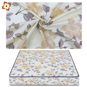 Colour Printed Flower Tricot Mattress Fabric Custom Knitted Anti Sensitive