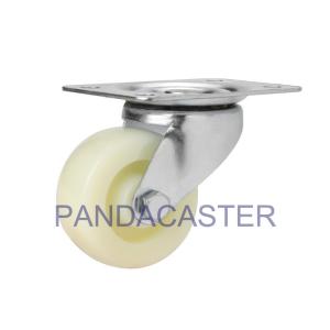 White 3 Inch Light Duty Casters Low Gravity Center Polypropylene Castors