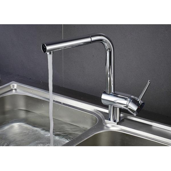 Buy Cheap Single Level Pull Out Kitchen Faucet ROVATE Counter Mounted Chrome Plated at wholesale prices