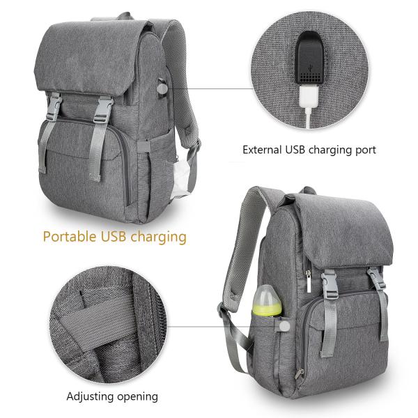 Waterproof Mommy Diaper Bag Large Capacity Backpack Organizer Multifunction Baby Bags With Stroller Strap For Mom&Dad