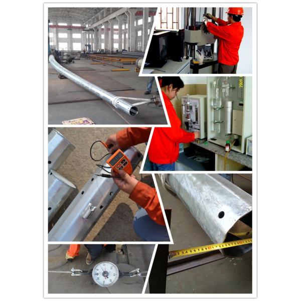 8m 16m Africa Pole Outside Electrical Line Steel Power Pole With Minium Yield Strength 500Mpa