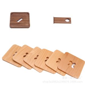 Khaki Beech Wooden Cooking Utensils Custom Insulation Square Wooden Placemats