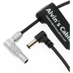 Power Cable For Zacuto Kameleon EVF DC Male To Adjustable Right Angle 4-Pin Male