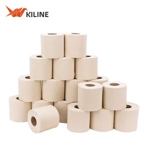 4 Ply Unbleached Bamboo Tissue Paper Roll Brown 100gsm