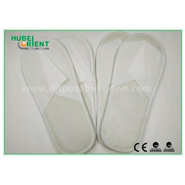 White Disposable Hotel Slipper / Closed toe One Time Use Nonwoven Slipper EVA