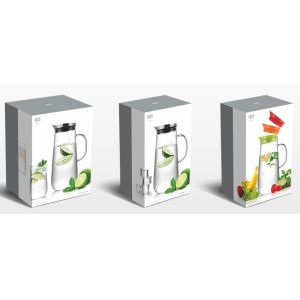 1250ml Sustainable Glass Water Pitcher Kettle Jug With Lid ODM