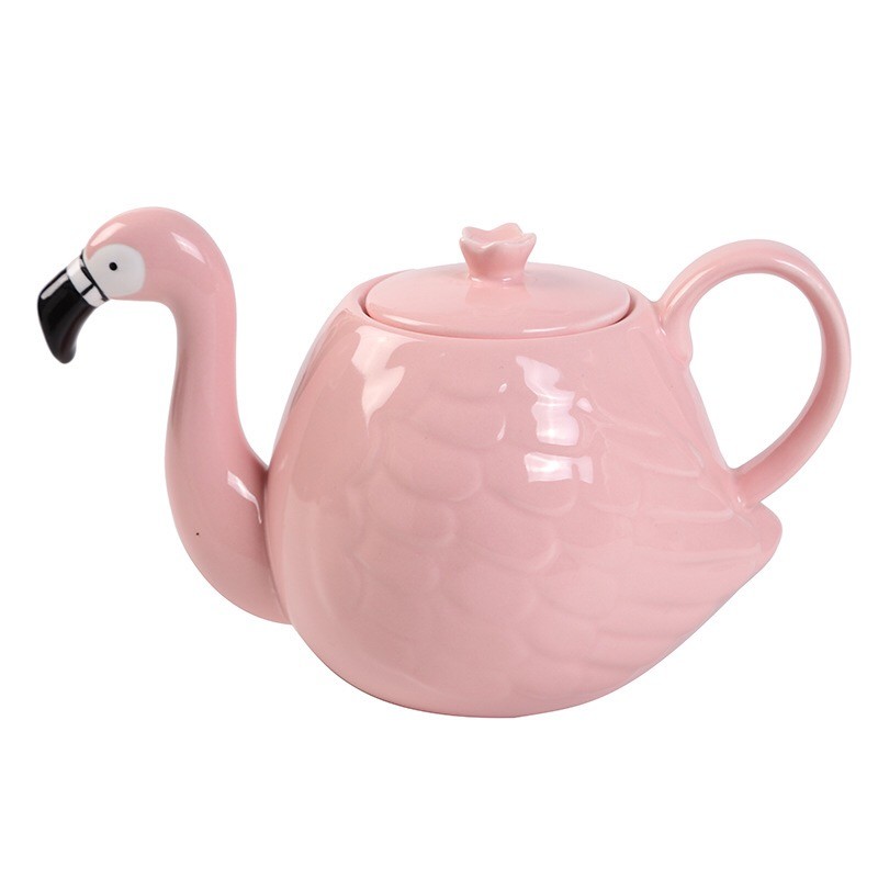 Quality White Wedding 780ml Pot Flamingo Tea Set for sale