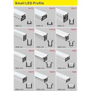 Small Square Ceiling Light 10*13mm LED Strip Channel With Diffuser