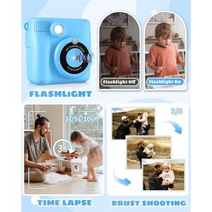 1080P HD Kids Digital Camera 2.4 inch Screen Size Instant Print 32G SD Card 3