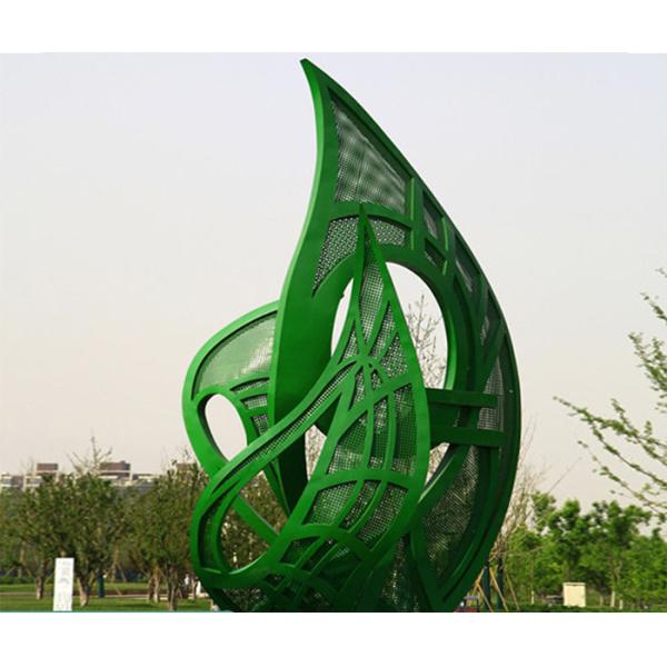 Buy 5m High Green Large Garden Leaf Sculpture Outdoor Metal For Landscape at wholesale prices