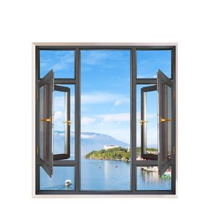 Bedroom One-piece Seamless Welding Aluminum Casement Windows with Stainless