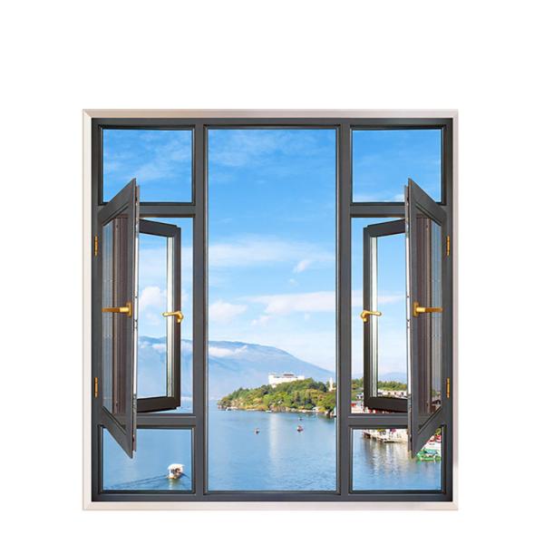 Bedroom One-piece Seamless Welding Aluminum Casement Windows with Stainless