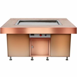 Semi-circle Copper Teppanyaki Grill Table Customizable Size