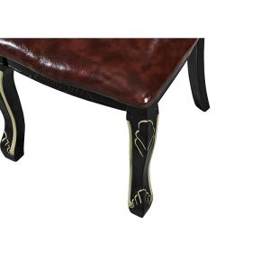 Ebony Solid Wood Carved Sponge European Dining Chairs