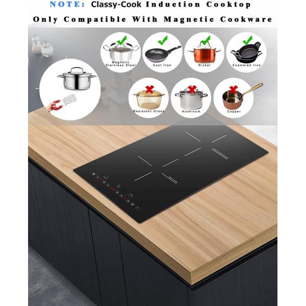 12'' 3.5KW Vitro Ceramic Touch Induction Stove Digital Timing Control